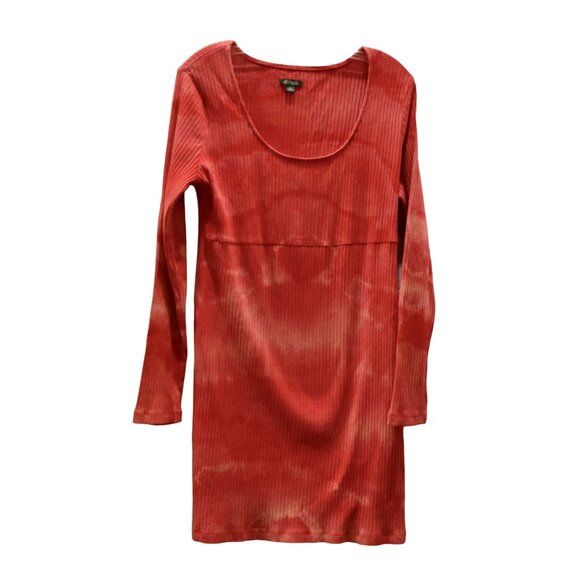 Women's Wild Fable Red Custom Bleach Dye Soft Form Fitting T-shirt Dress Size XX - Picture 1 of 5
